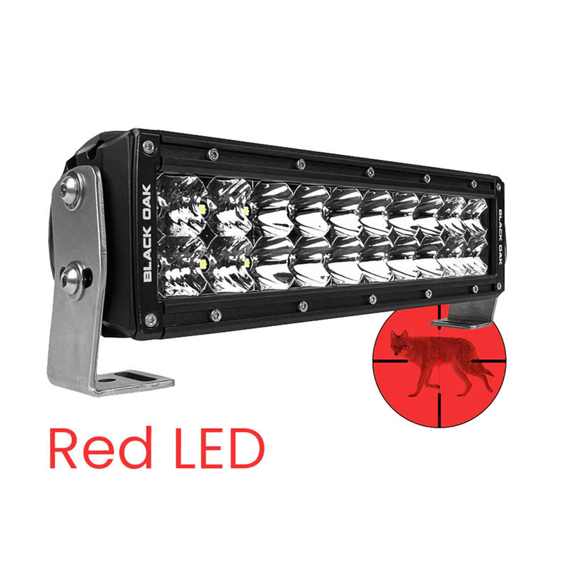 Load image into Gallery viewer, Black Oak 10&quot; Red LED Predator Hunting Light Bar - Combo Optics - Black Housing - Pro Series 3.0 [10R-D3OS]
