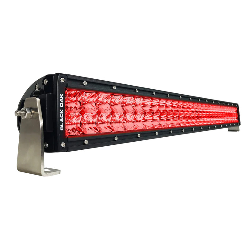 Load image into Gallery viewer, Black Oak 30&quot; Curved Double Row Red LED Predator Hunting Light Bar - Combo Optics - Black Housing - Pro Series 3.0 [30CR-D3OS]
