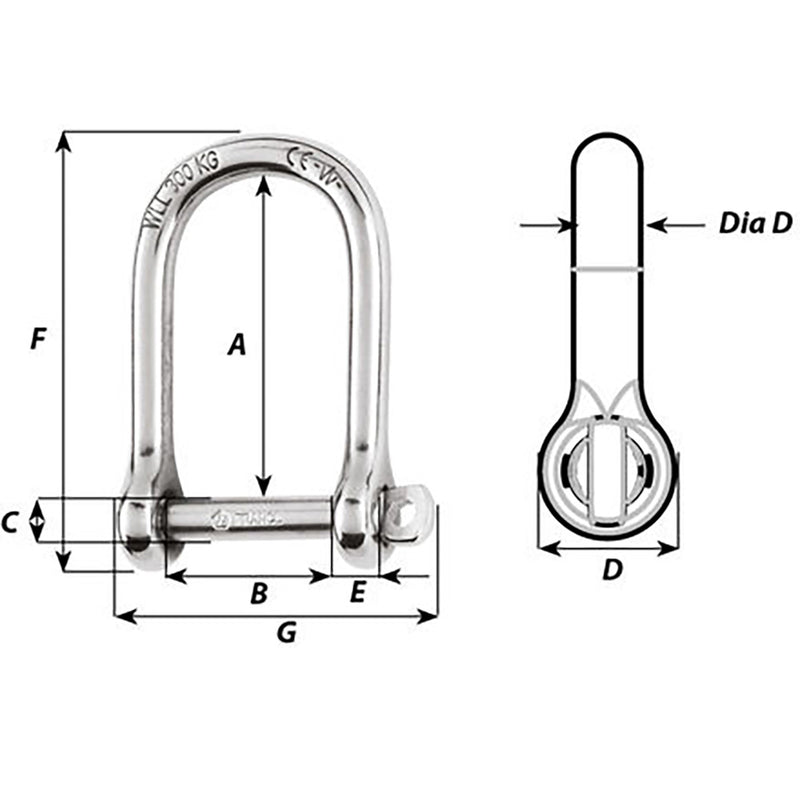 Load image into Gallery viewer, Wichard Self-Locking Large Opening Shackle - 8mm Diameter - 5/16&quot; [01264]
