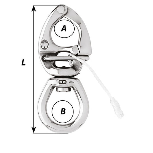 Wichard HR Quick Release Snap Shackle With Large Bail -160mm Length - 6-19/64