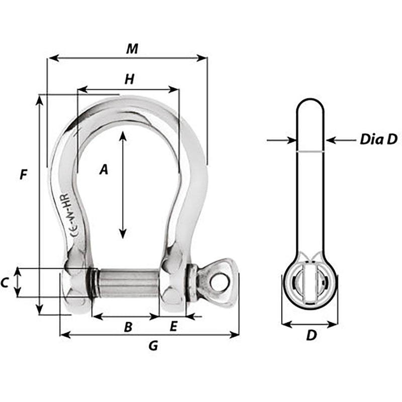 Load image into Gallery viewer, Wichard HR Bow Shackle - 8mm Pin Diameter [11244]
