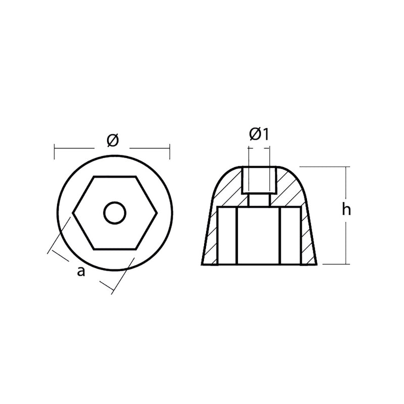 Load image into Gallery viewer, Tecnoseal Zinc Sidepower - Sleipner Propeller Nut Anode [01051]
