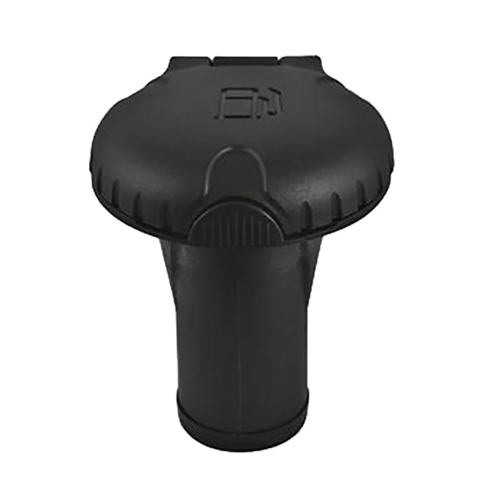 Attwood Deck Fills f/Pressure Relief Systems - Straight Body - Scalloped Black Plastic Cap [99DFPVSB1S]