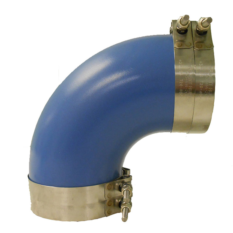 Load image into Gallery viewer, Trident Marine 4&quot; ID 90-Degree Blue Silicone Molded Wet Exhaust Elbow w/4 T-Bolt Clamps [290V4000-S/S]
